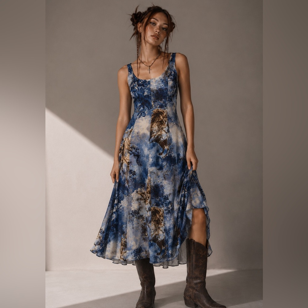 Anthropologie Pilcro Angel Cherub Lion Dress XXS Renaissance Art Whimsigoth